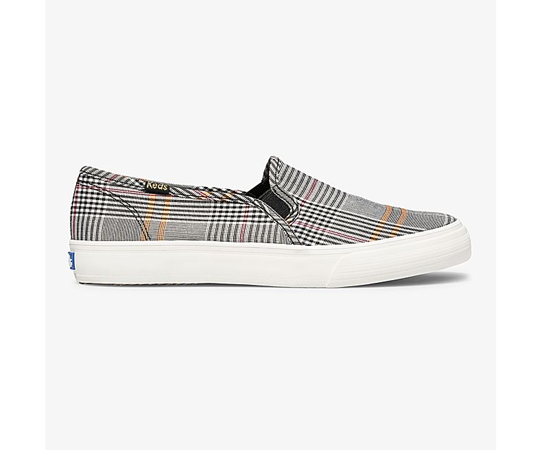 Keds Women's Double Decker Plaid Black Multicolor Slip On Shoes - WD3768295
